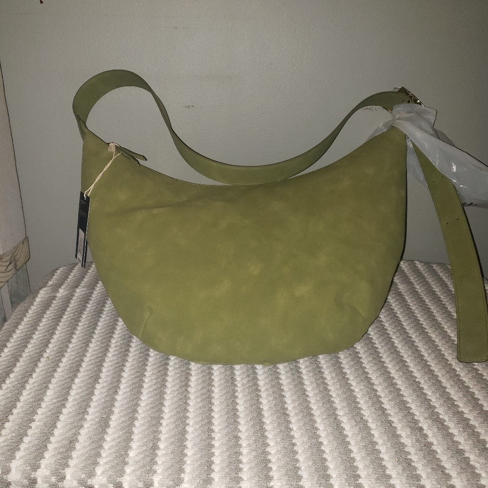 Universal Thread Slouchy Crescent Sling Shoulder Bag – Olive Green Faux Suede